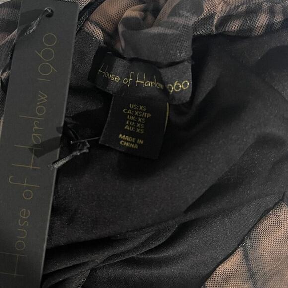 NWT House of Harlow 1960 Gathered Mock Neck Mesh Midi Dress - Picture 5 of 5